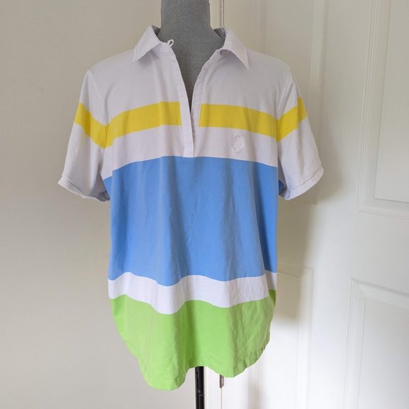 [Lauren Active] Vintage L-RL Stripe Collar Shirt - 2X - Picture 1 of 6